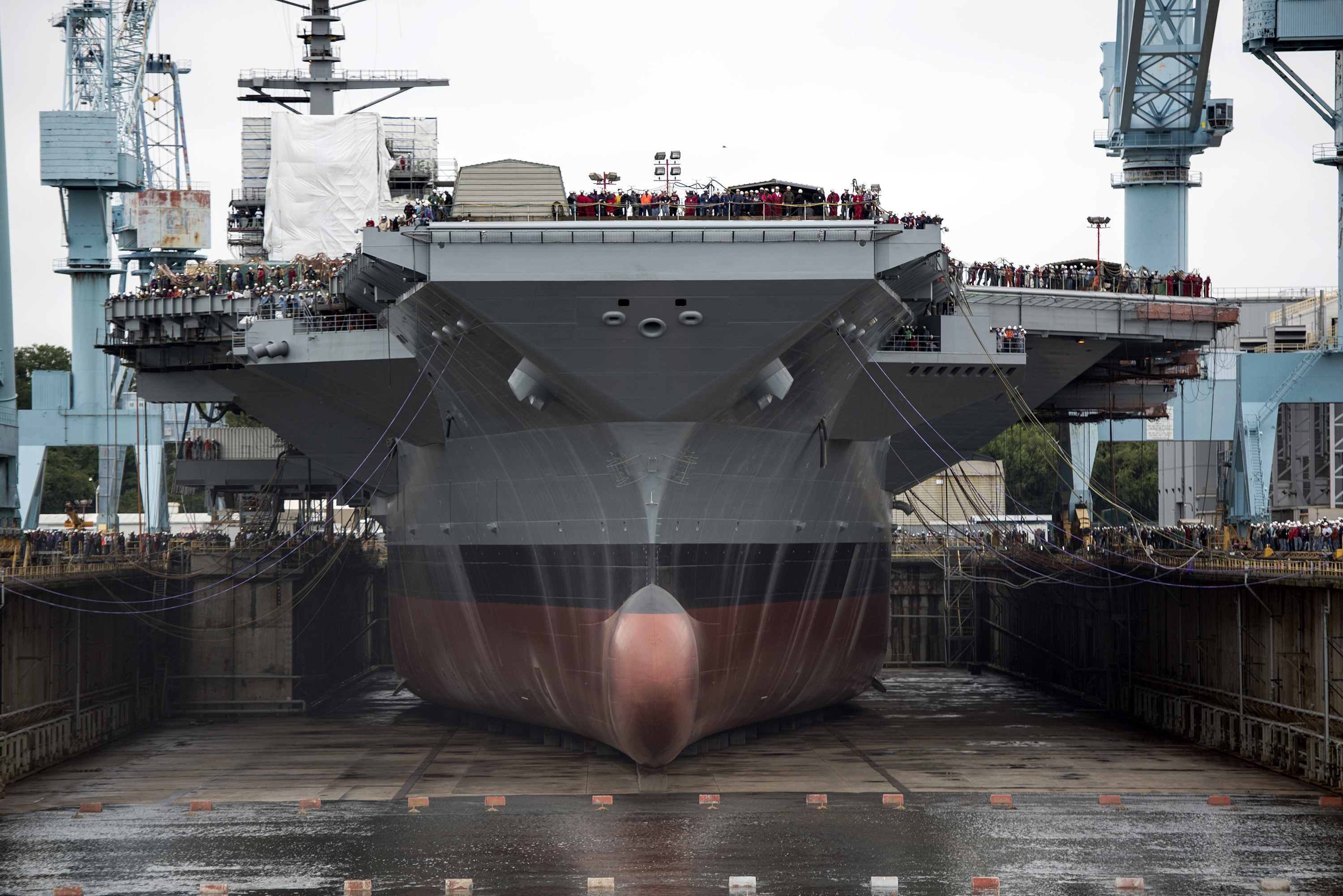 USS Gerald R. Ford under construction at Newport News